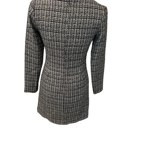 Christian Lacroix Women’s Size O (S) Monochrome Long Sleeve Tweed Dress - Picture 6 of 14